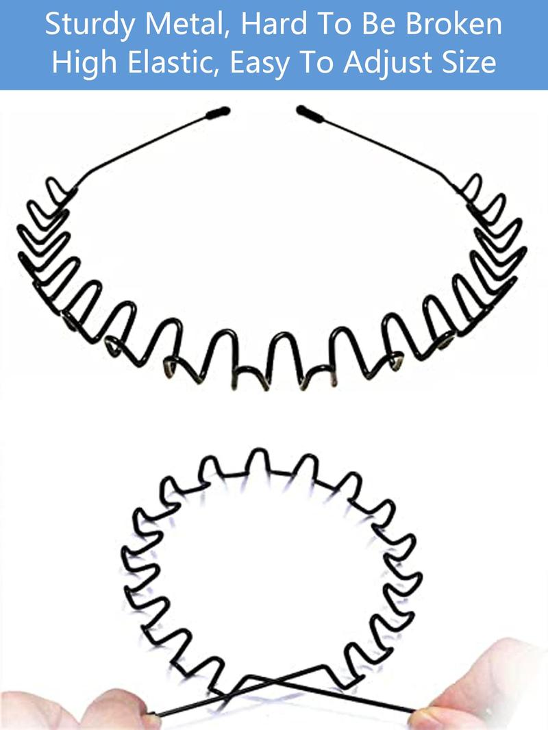 Product Introduction of 2pcs Simple Wave Design Iron Hair Hoop, Casual Outdoor Sports Headband for Men & Women, Minimalist Hairwear for Daily Used, Girl Accessories, Headbands Women 4