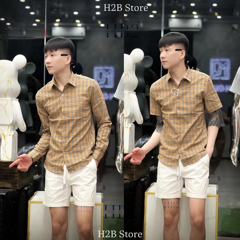 Áo Sơ Mi Màu Sọc Vàng Nhỏ Cotton Thô Menswear Nam Jean Pique Tim Cổ Tròn