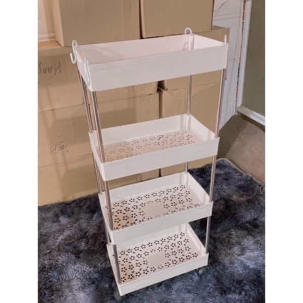 Product Introduction of ￼Kệ spa 4 tầng trắng có bánh xe - kệ xe đẩy 4 tầng 17