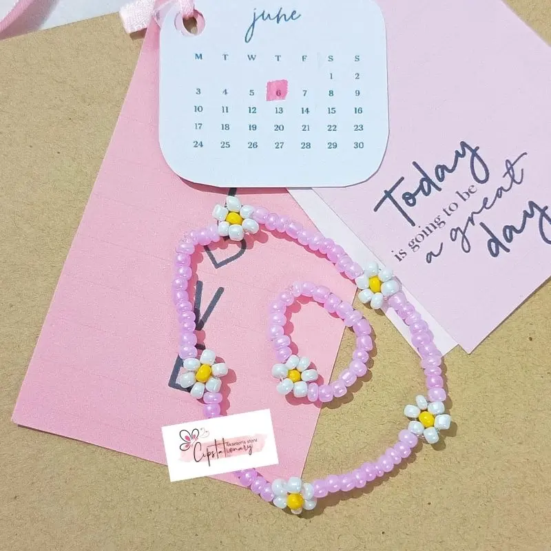 Bracelet Lilac Daisy || Set Gelang Cantik