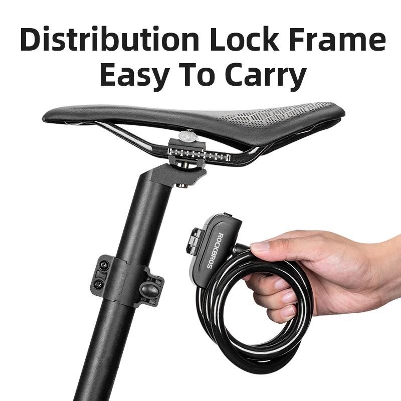 ROCKBROS RKS515 Kunci Gembok Sepeda Helm Motor Bike Bicycle Lock Ring 110CM Portable Cable Lock Outdoor