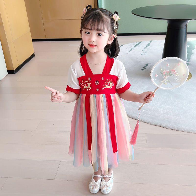 Product Introduction of Hanfu Girl's Thin Dress Tang Suit Summer Chinese Style Baby Children's Clothing 24