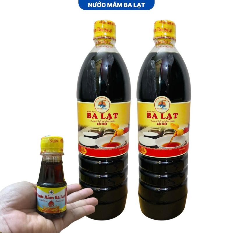 [Combo 2 Lít Loại ĐẶC BIỆT] Tặng 1 Chai Mắm Cốt Tôm Ăn Thử 100ml, Nước Mắm Truyền Thống Ba Lạt 35 Độ Đạm, Chai 1000ml, Nước Sốt Gia Vị Tương