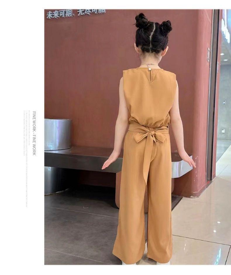 Product Introduction of Bộ Đồ Voan Mùa Hè Cho Bé Gái, Phong Cách Phương Tây Mới, Dành Cho Trẻ Em Trung Bình Và Lớn, Chất Liệu Lụa Lạnh Buộc Dây, Bộ Mỏng Thường Ngày, Năm 2024 9