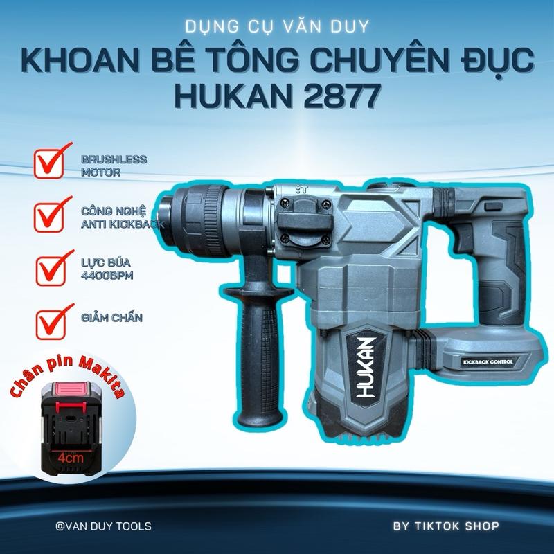 Máy Khoan- Đục Bê Tông Hukan HM21-G2-RH2877BL, Có Chống Lật Cổ Tay, Giảm Rung, Động Cơ Không Chổi Than máy khoan búa diy bê tông khoan không dây bê tông diy búa khoan chuyên nghiệp máy khoan điện khoan  betong may duc cam cắt