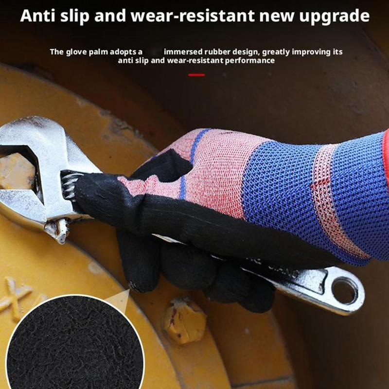 Latex Labor Protection Gloves Half-hang Dipped Elastic Gloves Women's Thick Wear-resistant Labor Protection Gloves 7