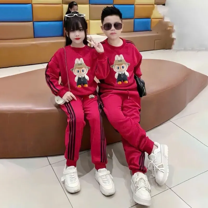 Bộ Quần Áo Thu Đông Bé Gái 14-48kg, Chất Nỉ Trần Bông Dày, Phong Cách Thời Trang, Bộ Dài Tay,Sét Đồ Cho Bé, Đồ Bộ Bé Gái & Bé Trai 7