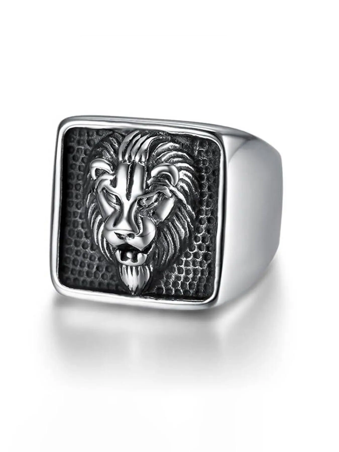 Vintage Lion Head Design Ring, Punk Style Stainless Steel Ring for Men, Fashion Jewelry for Party, Daily Decor, Trendy Exquisite Jewelry for Birthday Gift