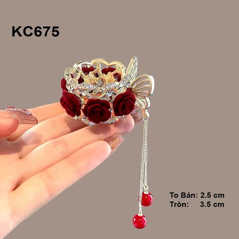 GOTI Kẹp Tóc Dạng Vòng Tròn Nhỏ Nhắn Phù Hợp Kẹp Tóc Đuôi Ngựa Đính Đá Nhiều Mẫu Quà Dành Cho Nữ Các Dịp Lễ KC675-KC6051 8