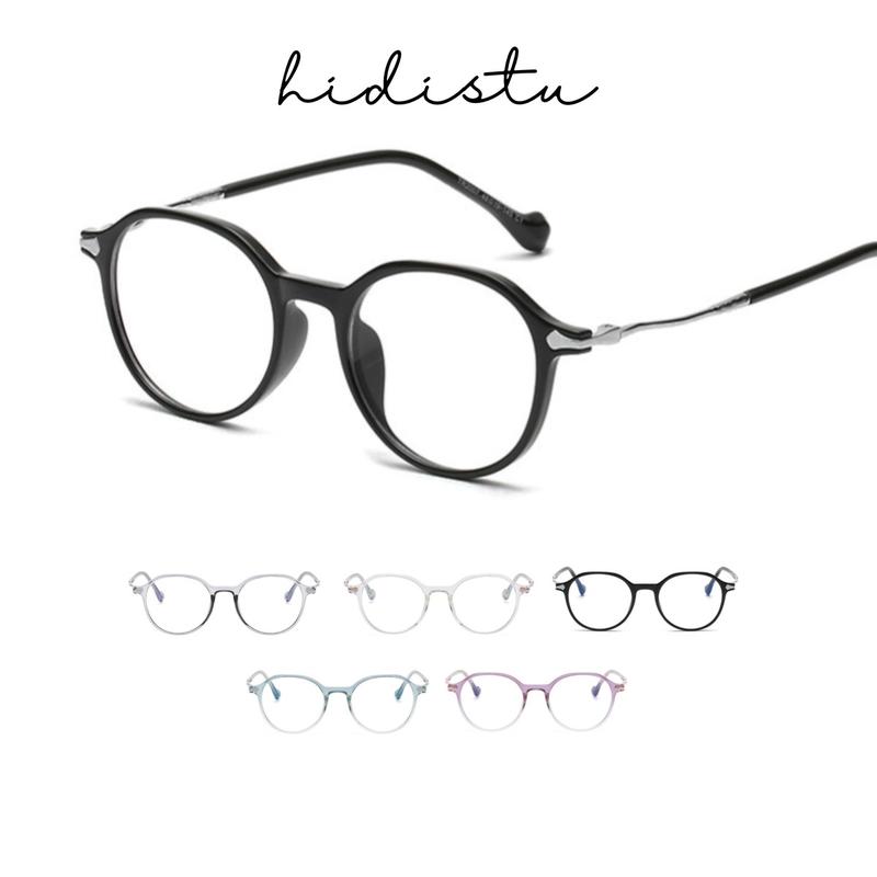 Kính mắt Gọng TRÒN ĐA GIÁC - Gọng kính kim loại bọc silicon. Phù hợp dáng mặt nhỏ, vừa