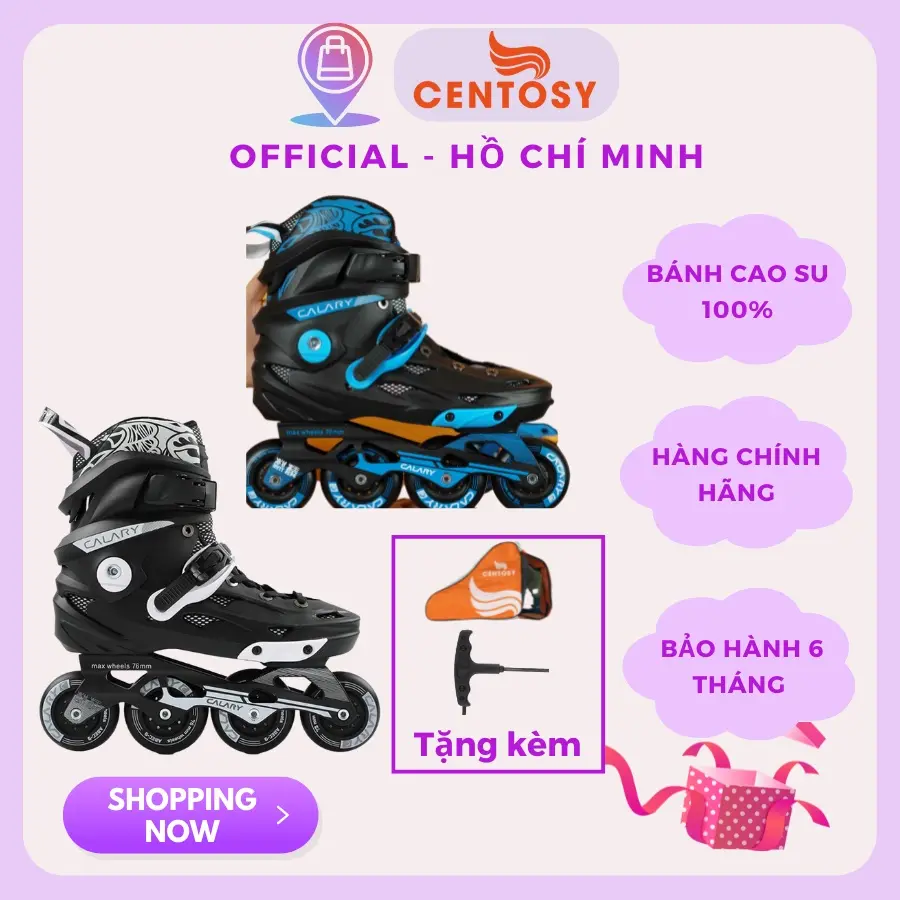 Giày Patin Người Lớn CENTOSY Calary C9 - Bánh Cao Su Đặc, Thiết Kế Trượt Batin Chuyên Dụng