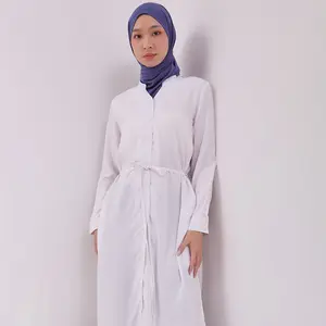 DUST Kemeja Tunik Aira Putih ECOVERO (D. 1607)