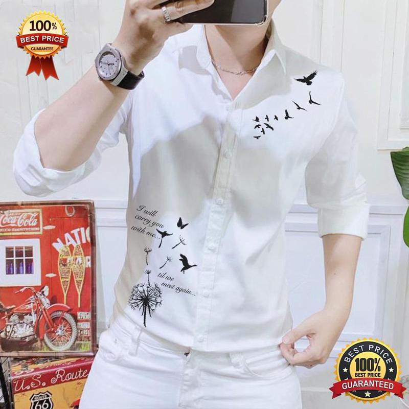 [HCM]Áo Sơ Mi Họa Hoa Lá Bồ Công Anh Cao Cấp | Sơ Mi Nam Họa Tiết Đẹp (Ảnh thật)