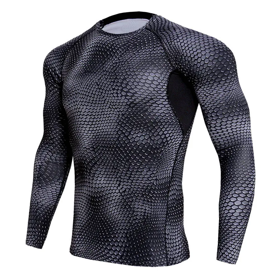 Men'S Tight Training Pro Sports And Fitness Running Long-Sleeved Sweat-Wicking Quick Drying Clothes Long-Sleeved Shirt T-Shirt Clothes