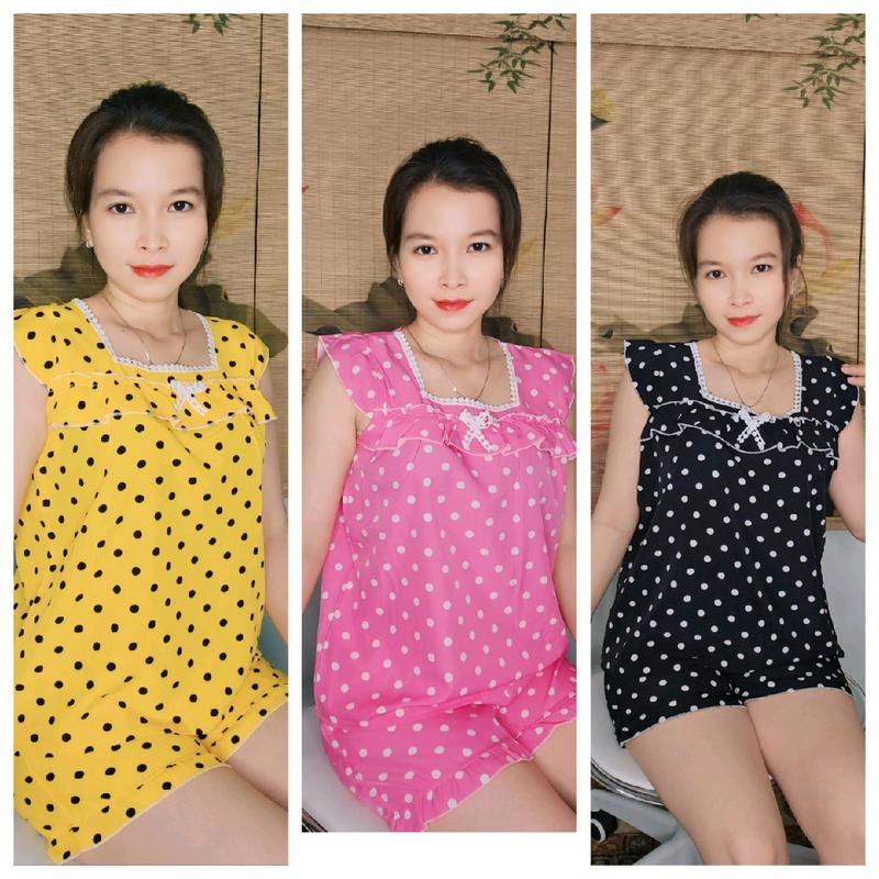 Bộ đùi mặc nhà Nữ Women vải lụa vừa đẹp vừa rẻ Nhung Voi - (quần có túi) - Tim 1