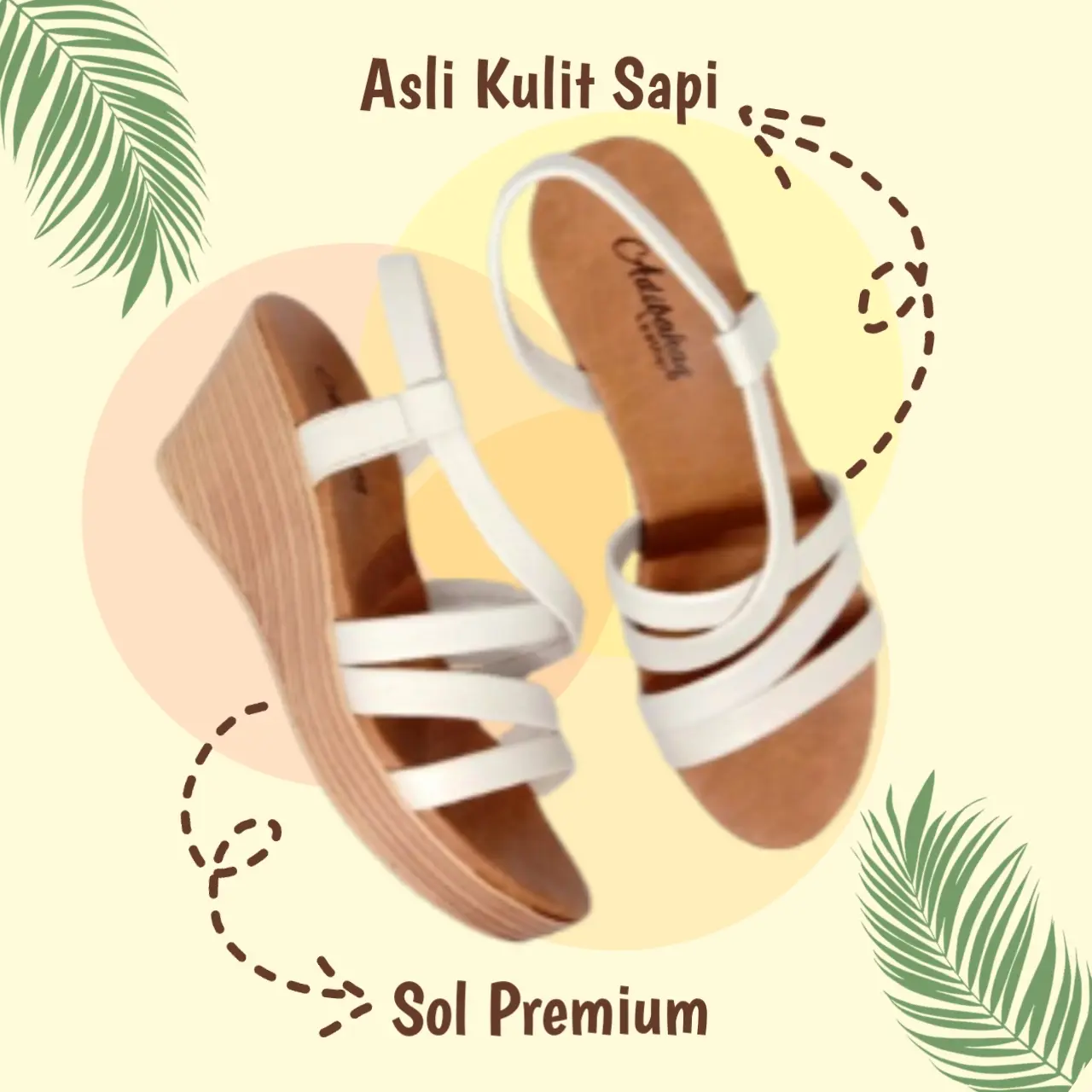 Sandal Wedges Wanita Sandal Tali Sandal Kulit Wanita Adibahaq Graciela S7