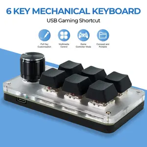 VODOOL 6 Key Mechanical Keyboard Wired RGB USB Gaming Shortcut - VD6R - Black Computer Controller Lampu Mouse