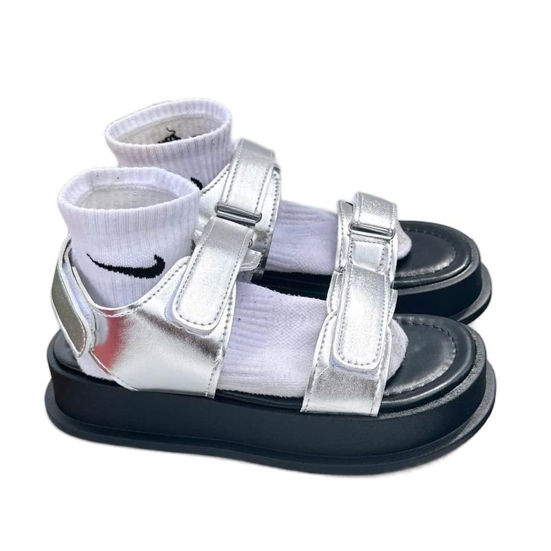 Dép nữ xan đang mã 404cao 4cm vyshoesshop với thiết kế sandanl quai dính xé có thể điều chỉnh rộng chật thích hợp đi học đi biển  GiàY DéP dép  xuồng