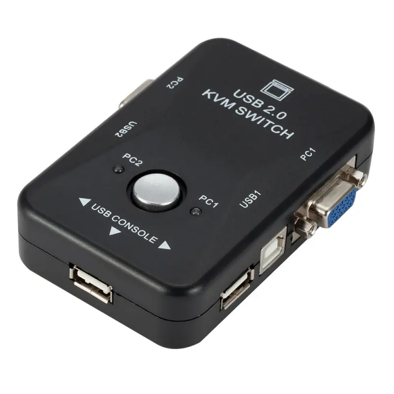 Hộp Công tắc KVM, 2 cổng USB 2.0, với chuột và bàn phím, video VGA, cho PC 1