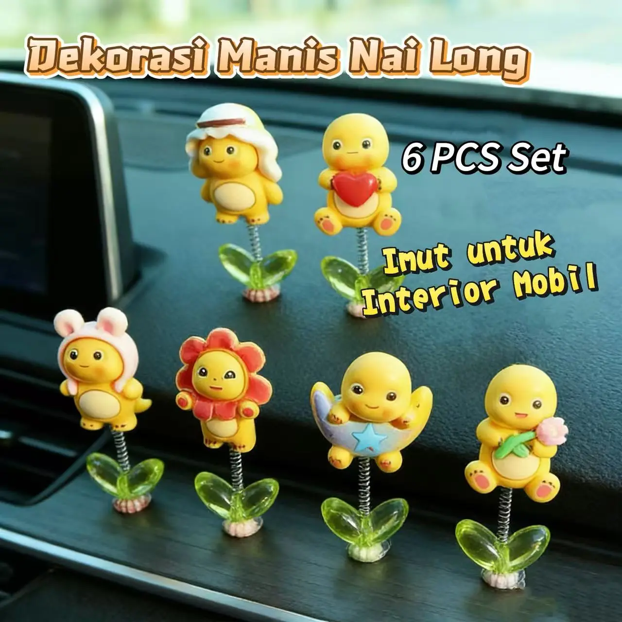 Pajangan Dashboard NAILONG Goyang Imut Kreatif - Hiasan Mobil Anti Air Anti Luntur Trendi tempel annai long Car