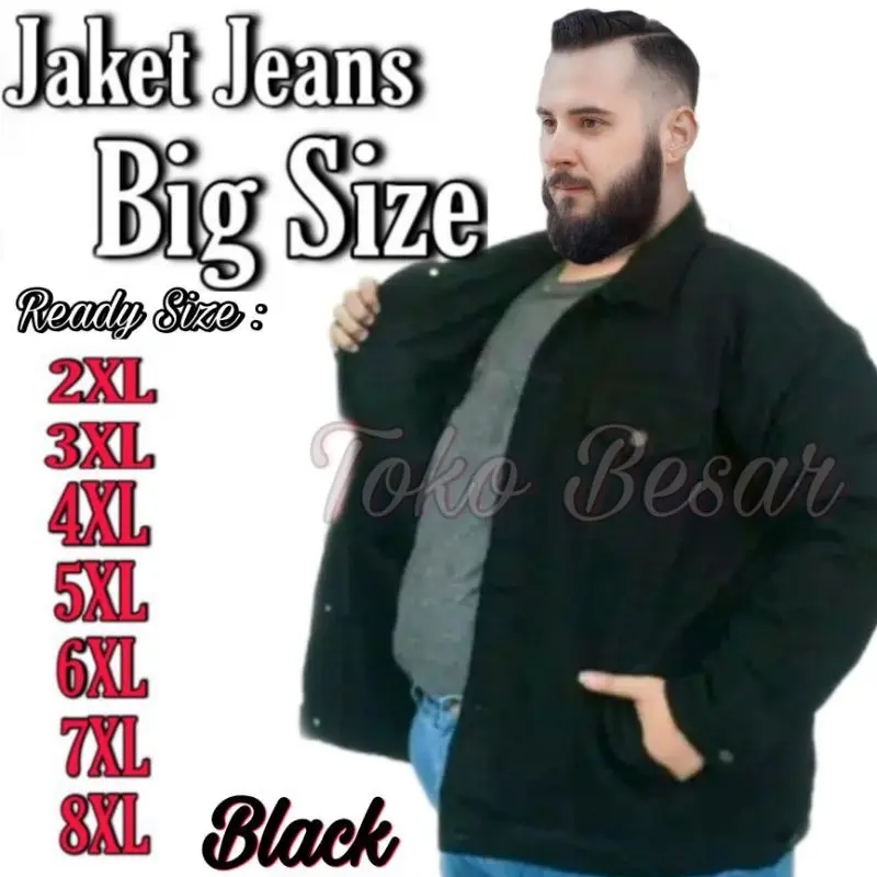 Jaket jeans jumbo big size pria wanita 3 XL 4 XL 5 XL 6 XLDenim 1
