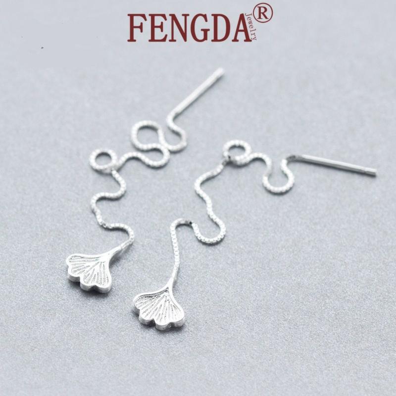 Product Introduction of Cod Ginkgo Leaf New Mori Sweet Leaf Shaped Long Earring Chain Special-Interest Design Gold 17