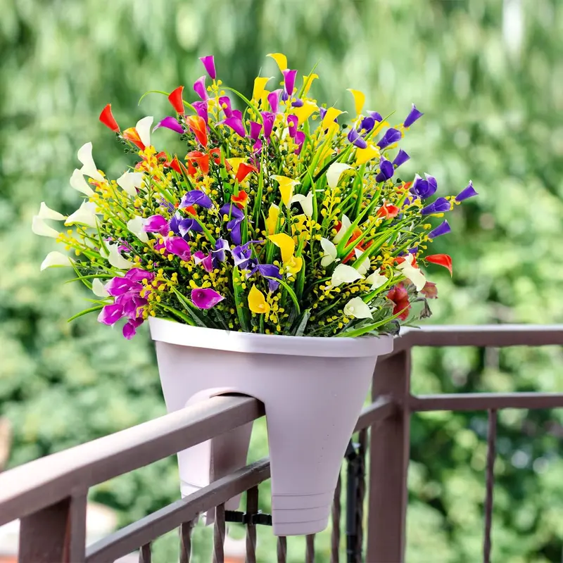 UV Resistant Artificial Calla Lily Flower, 10pcs/set Faux Flower Arrangement, Artificial Bouquet, Decorative Flower Design for Home Party Festival, Tropical Fake Plants, Silk Faux Flowers, Multicolor 6