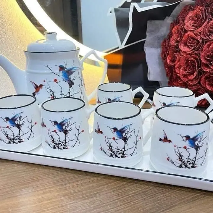 Bộ ấm trà kèm khay hàng sứ 3