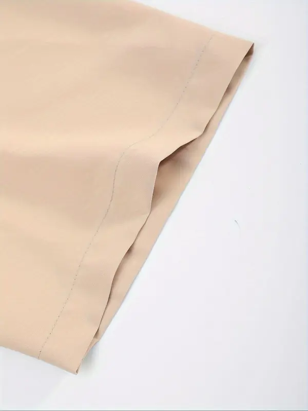 Two-Piece Set Men's Solid Button Front Shirt & Drawstring Waist Straight Leg Pants, Regular Fit Casual Lapel Neck Short Sleeve Top & Pocket Trousers for Daily Wear, Men's Two-piece Outfits for Spring & Fall & Summer, Menswear, Clothes 8