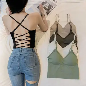 Tanktop Bra Fashion (T79)Tanktop Wanita Punggung Terbuka dengan Tali Atasan Seksi