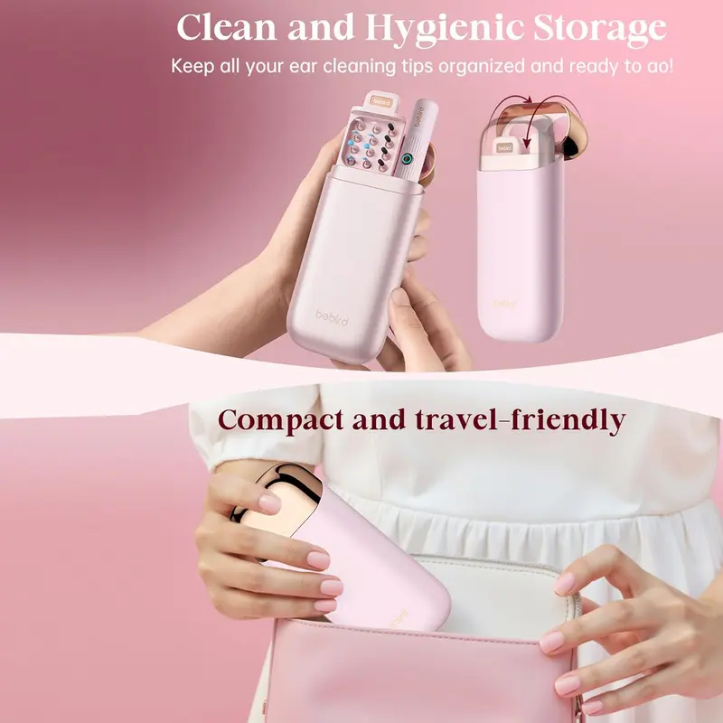 Bebird Earsight Plus Ear Wax Removal Tool Camera, Ear Cleaner with Flexible Wireless Ear Camera Otoscope, Visual Ear Pick Tweezers Wax Remover, Portable Ear Cleaning Kit for Adults, Pink 8