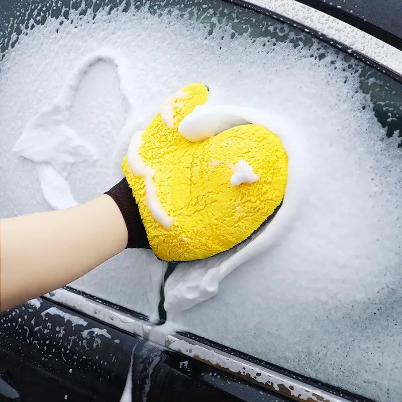 Double-sided Car Wash Glove, Waterproof Coral Fleece Car Cleaning Glove, Car Wash Tool, Car Cleaning Accessories 0