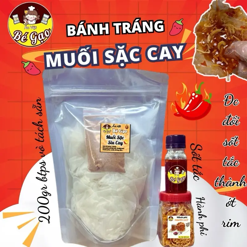 Bánh Tráng Muối Sặc Cay (Đc Đổi Sốt Tắc Thành Ớt Rim) Gia Vị