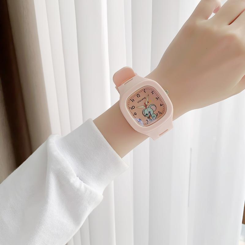 Cute Ins Style Silicone Pop Watch Trend Luminous Sport Student Square Strap High-value Watch 4