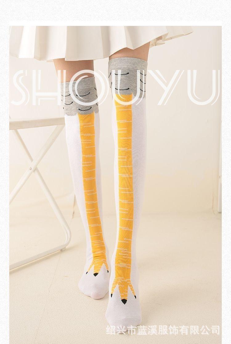 Product Introduction of 2025 new chicken feet socks, the same style as the Internet celebrity, funny and slimming over the knee fitness long socks 9