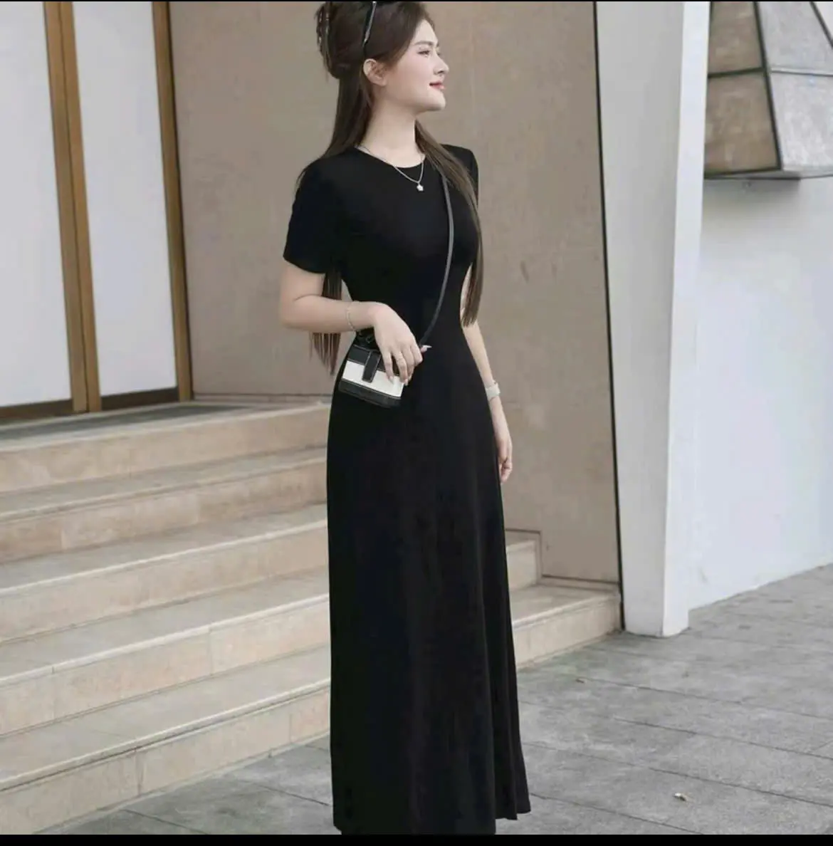 Đầm chữ dáng chữ A FREESIZE thun gân cao cấp tôn dáng