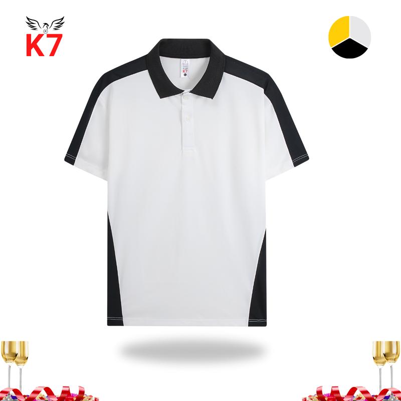Áo Thun Polo Phối Sườn Vai K7, Vải Cotton Cá Sấu Mềm Mát Co Giãn, Phong Cách Trẻ Đẹp Nam Menswear Ngắn Tay Cộc Tay Shirt Có Cổ Tay Ngắn