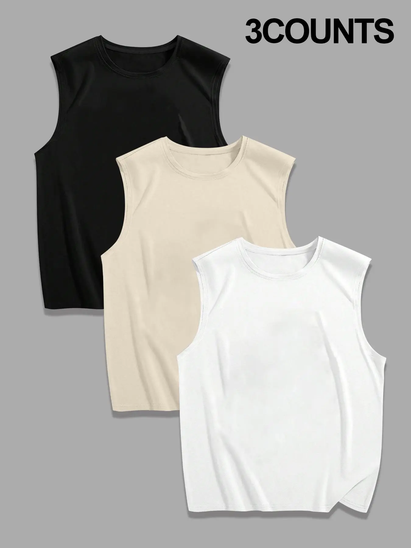 Men's Solid Tank Top, Regular Fit Casual Sleeveless Top for Summer, Men's Clothes for Daily Wear
