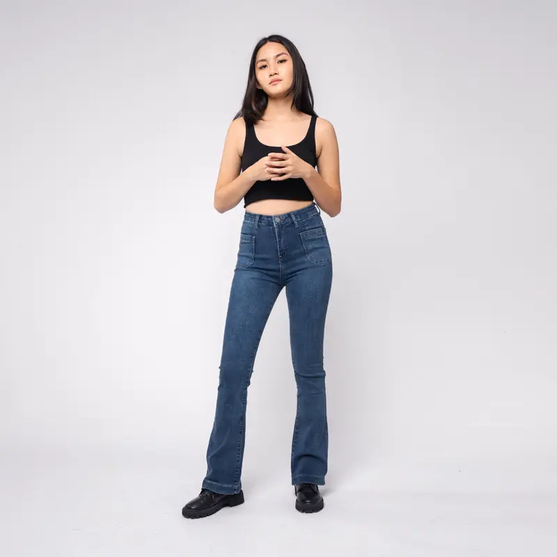 VIERLIN - Jeans 3318 3319 FLARE JEANS HW | JEANS HIGHWAIST JEANS BAGGY JEANS BOYFRIEND JEANS SKINNY JEANS CUTBRAY CELANA JEANS RIPPED JEANS KULOT JEANS WANITA FLARE JEANS LOOSE JEANS PANJANG JEANS HW 8