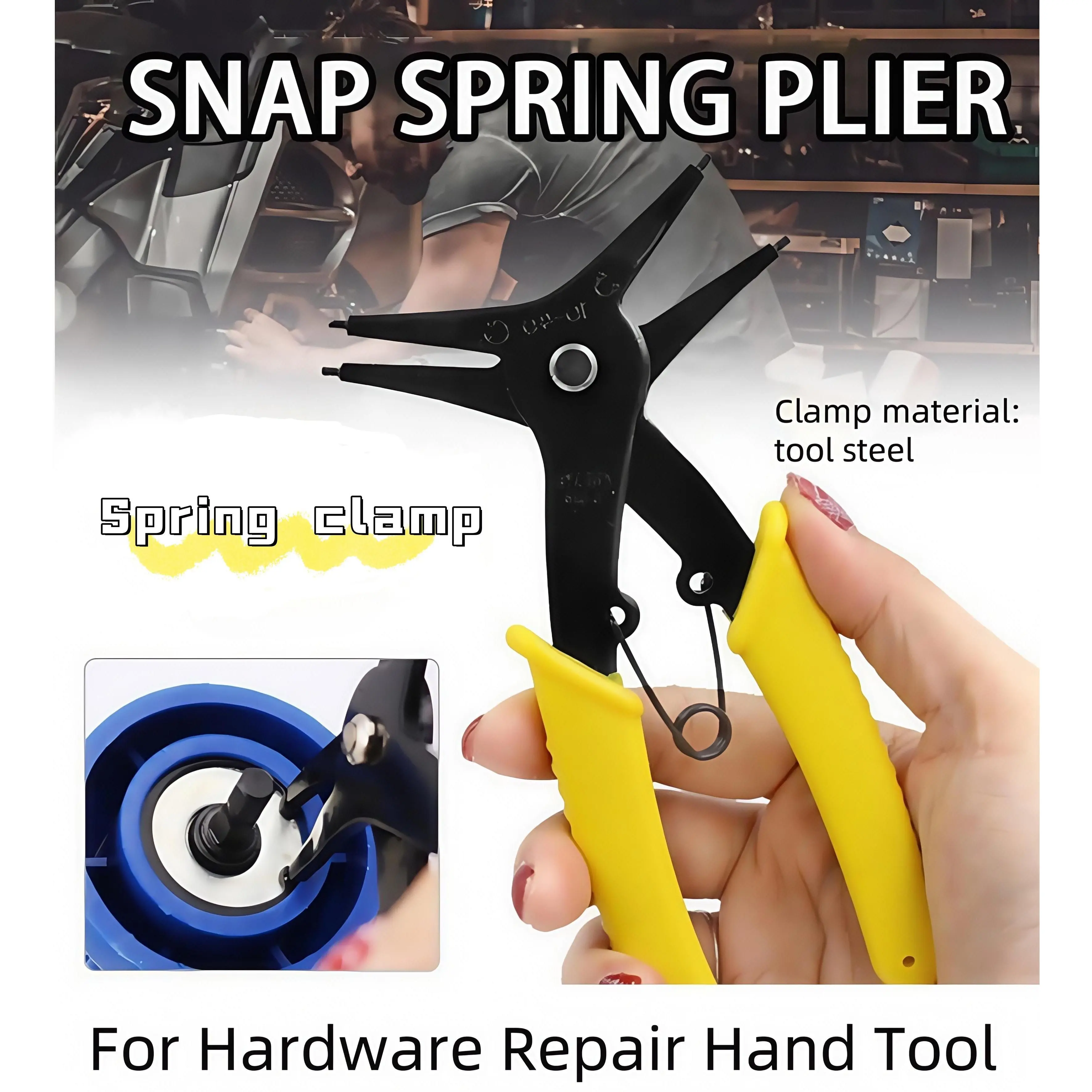 Circlip pliers both inside and outside multi-functional 2-in-1 spring ...
