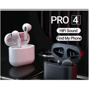 ￼Pro 4 Headset Bluetooth TWS with Mic Smart Touch Control Earphone Bluetooth HiFi Stereo Handset Wireless Earbuds Olahraga