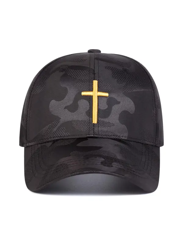 Fashion Cross & Eyelet Embroidery Design Baseball Cap, Casual Outdoor Sports Hat for Men & Women, Adjustable Sun Protection Cap for Daily Wear, Perfect for Students Outdoor Sports 2