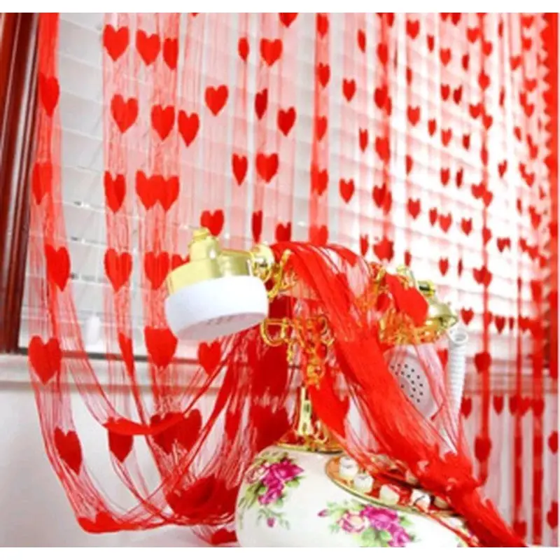 TIRAI BENANG MOTIF LOVE CANTIK Hiasan Jendela Pintu 1
