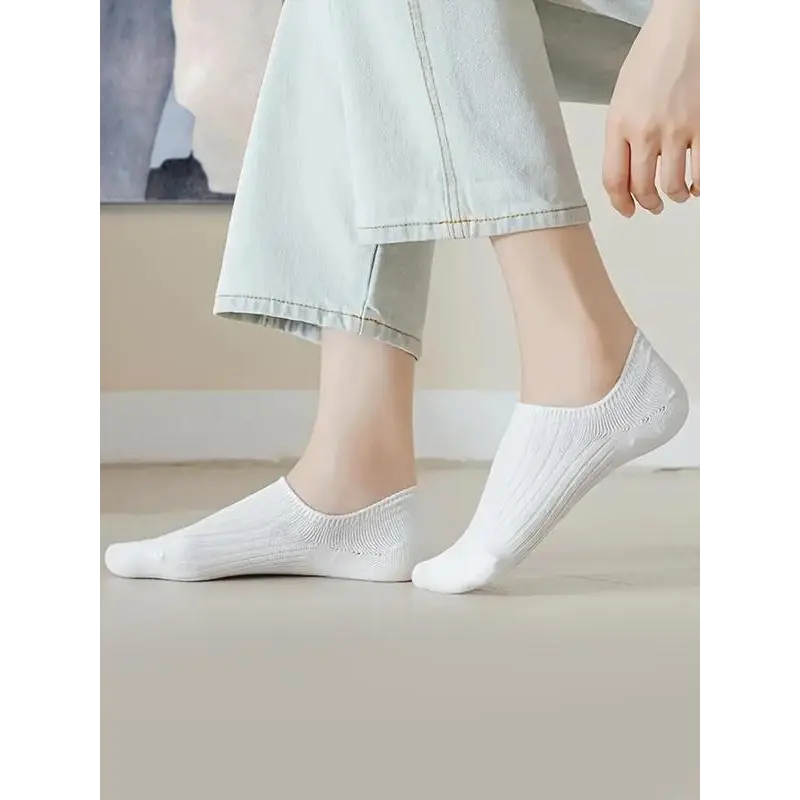 Women's Solid Color Ankle Socks, Casual Moisture Wicking Socks, Soft Comfy Breathable Socks for All Seasons Daily Wear Menswear Beige 6