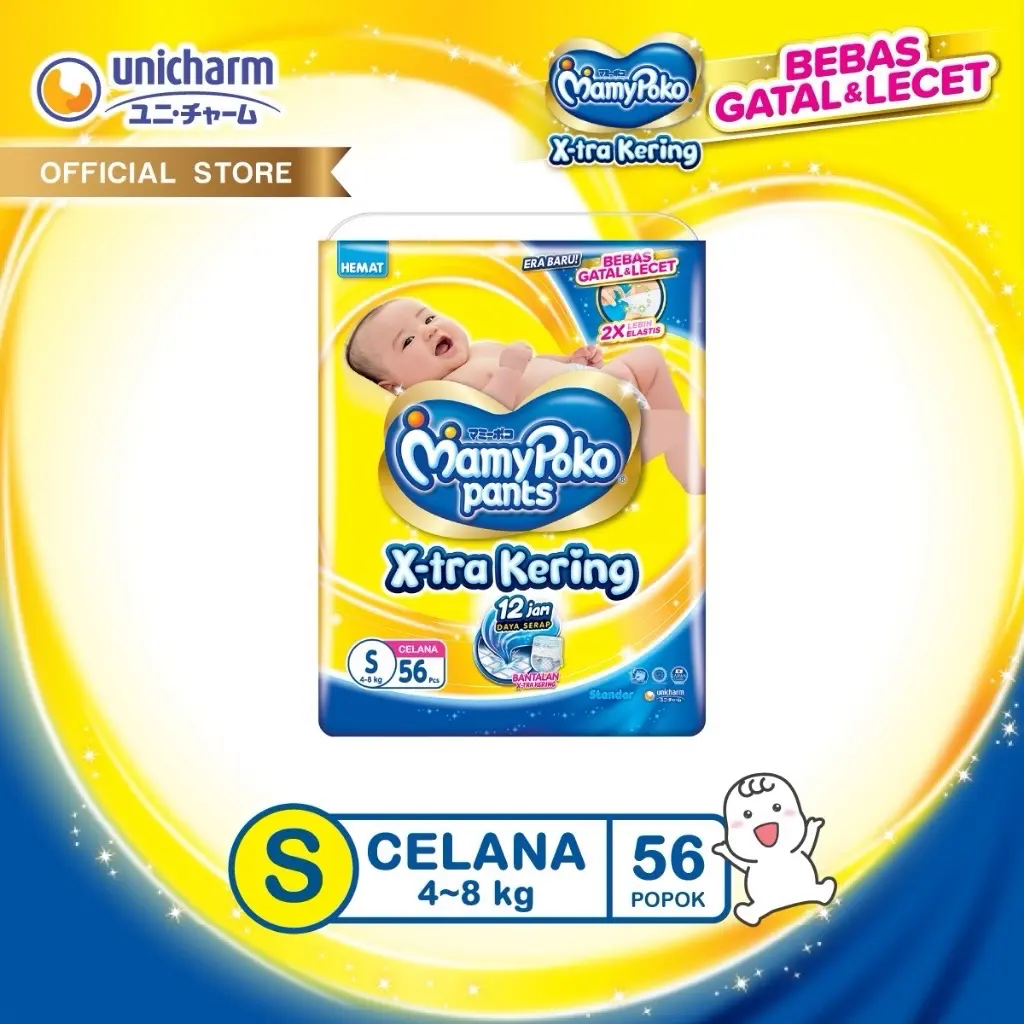 Mamy Poko Pants X-tra Kering Jumbo S56 M48 L42 XL38 Diapers