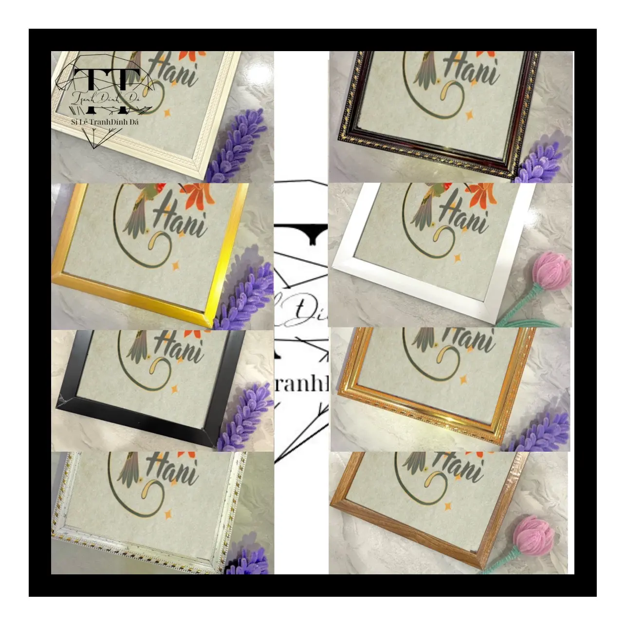 Khung cho tranh đính đá 30x40 mặt mica trong suốt lọt lòng 25x35 Làm Đồ Handmade