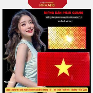 Cờ Phản Quang Việt Nam Dán Cho Ô Tô, Xe Máy Đủ Size 8x12cm - 10x15cm Chất Liệu Cao Cấp Chống Nước - Otofunmoclan