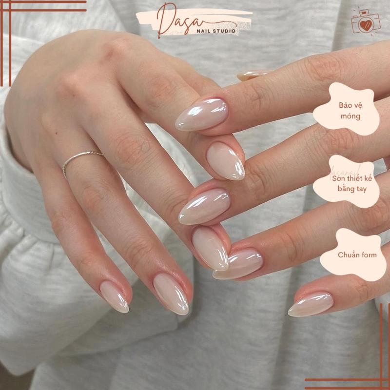 Móng tay giả form ngắn màu thạch tráng gương nail box thiết kế GIÁ RẺ đính sang trọng thích hợp đi chơi đi tiệc MT004 may homini hồng sơn trang guong