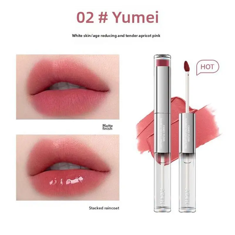 Son Kem Hai Đầu, Aztk, Bùn Môi Nhung Dưỡng Ẩm, Gương, Thích Hợp Cho Học Sinh Nam Và Nữ, Trang Điểm Môi 0