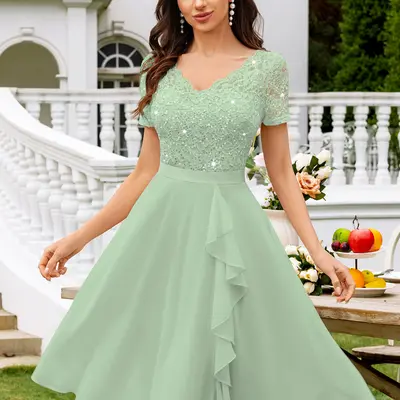 Ball Gown Cocktail Dress For Debut Party Guest Debut Cotillion - Main Image